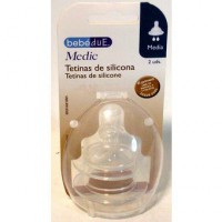 BebéduE Tetinas de silicona de Flujo Medio Pack 2 Unidades